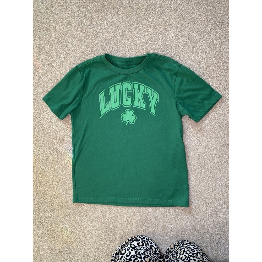 Way to Celebrate St. Patrick's Day Lucky Shamrock Green Kids Shirt Size S (6-7)